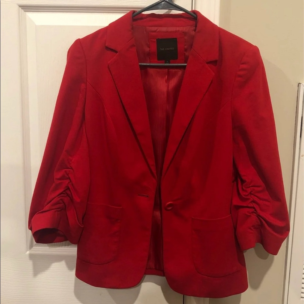 Women’s red blazer